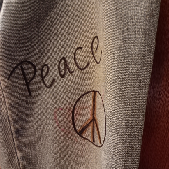 Forever 21~Retro 70's Wide Leg Bohemian Denim Jeans Low Rise - Picture 5 of 16